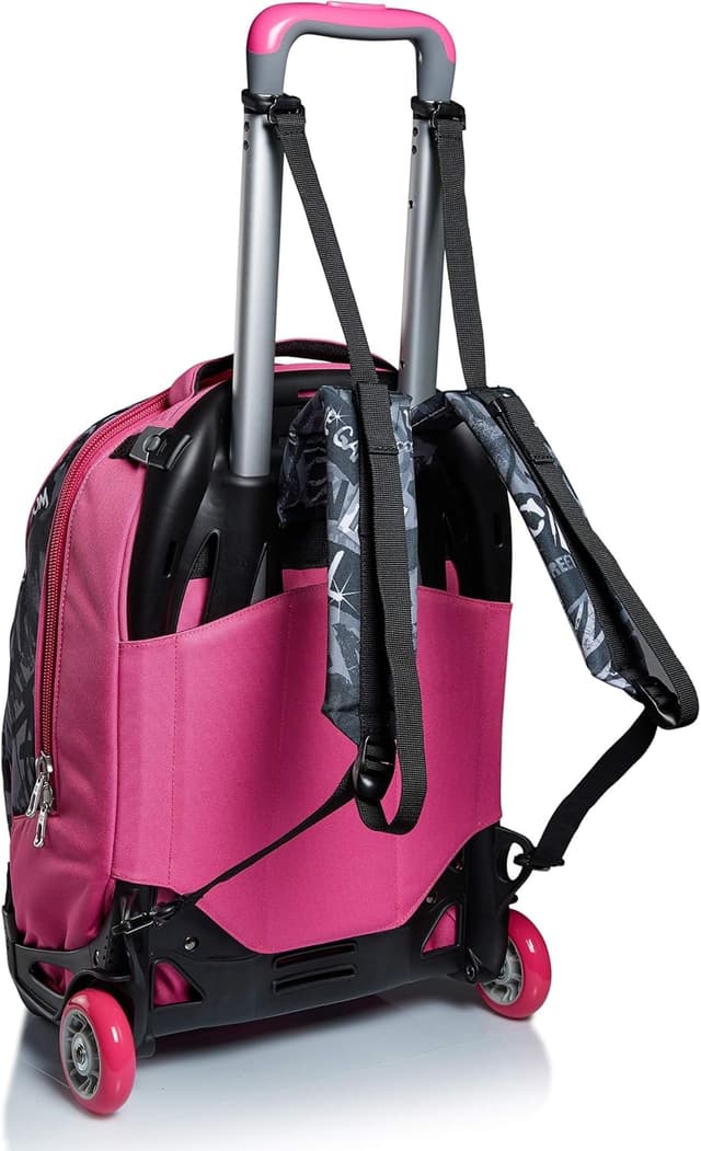 Detalle 1 de Seven Trolley New Tech Keep Flag 3in1 (trolley scomponibile) Rosa, zaino sganciabile da scuola e viaggio
