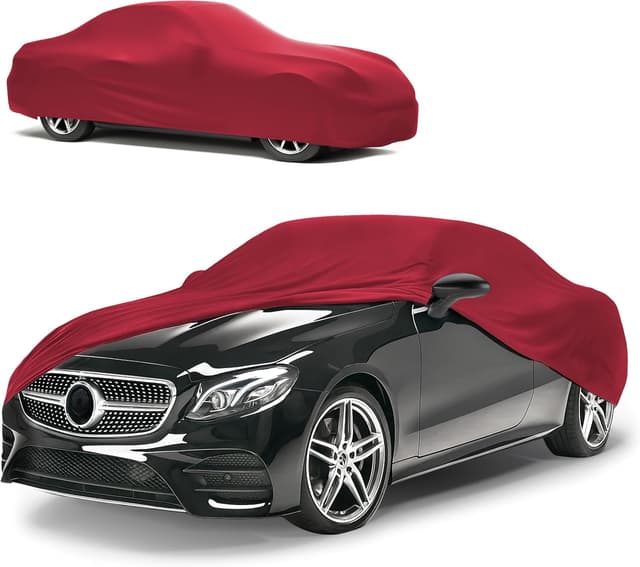 Detalle de WALSER Premium Housse de voiture d’intérieur Indoor Stretch Plus, taille 3, rouge