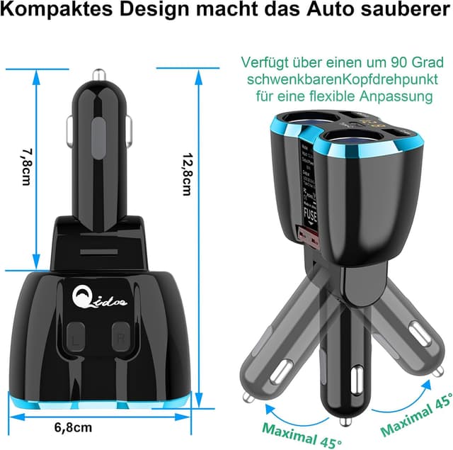 Thumbnail 4 de 5-in-1 Auto Ladegerät Zigarettenanzünder 80W