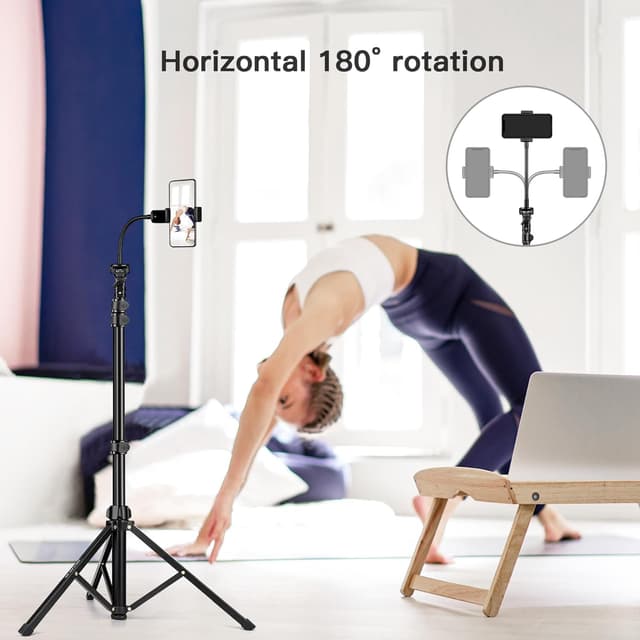 Detalle 2 de JOILCAN 68" Phone Tripod with Overhead Gooseneck & Remote Control for Smartphones