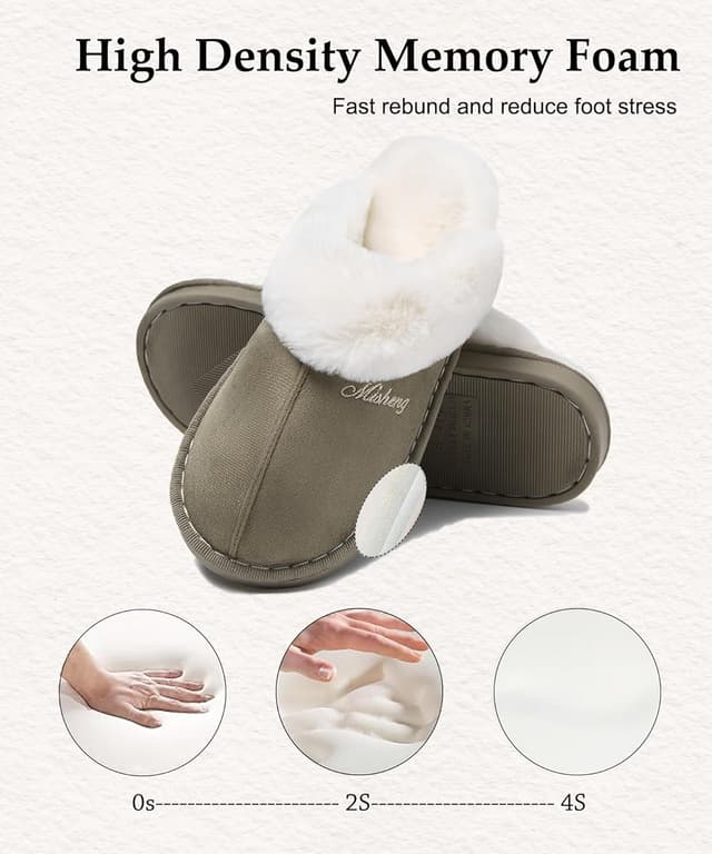 Detalle de Coswind pantofole invernali unisex con memory foam e suola antiscivolo