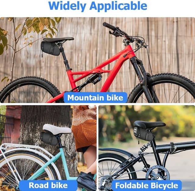 Thumbnail 6 de flintronic Sacoche de selle de vélo arrière avec réfléchissant (mini sac pour route, VTT et sorties plein air)