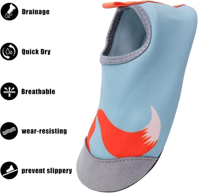 Detalle de Chaussures aquatiques enfants Aquasurf : chaussons barefoot à séchage rapide antidérapants