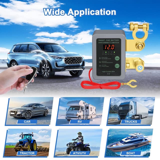 Thumbnail 6 de Kedifoai Coupe Circuit Batterie 12 V télécommandé sans fil avec affichage LED