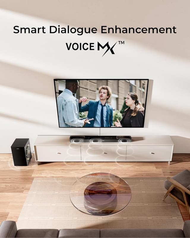 Detalle de ULTIMEA Soundbar 3.1.2 mit 6,5-Zoll-Subwoofer, HDMI eARC & Bluetooth 5.4 (Skywave F30 Boom) – Heimkino für TV