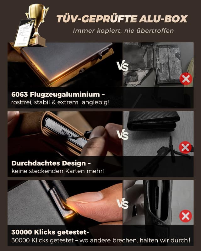 Thumbnail 3 de LORZOR Slim Wallet XXl Münzfach 10+ Karten