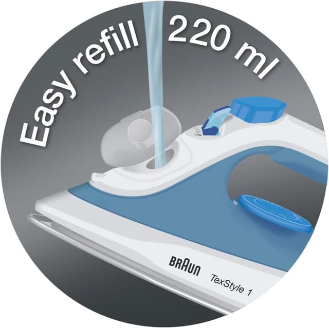 Thumbnail 6 de Braun TexStyle 1 SI1029BL ferro da stiro con piastra antiaderente, colpo vapore e riscaldamento rapido (35 s)