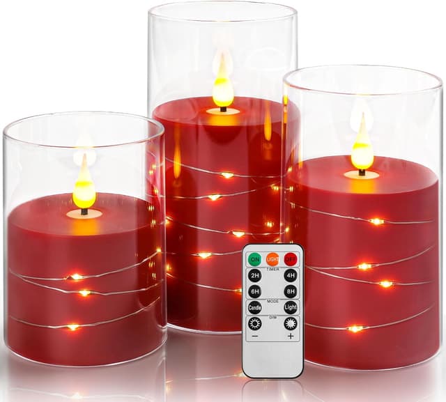 Imagen de Da by Vela LED Roja con Temporizador y Luz de Cadena 🕯 en OfertitasTOP