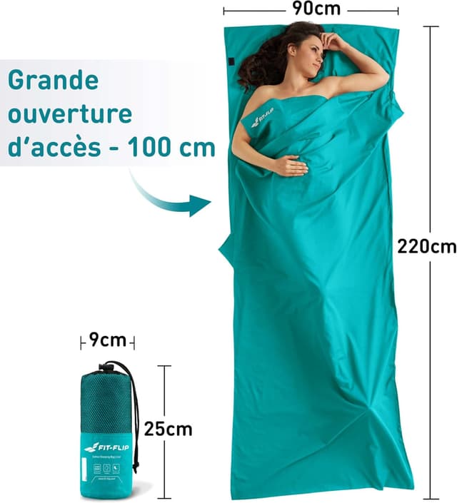 Detalle 2 de Drap de sac de couchage Fit-Flip ultra léger 325 g