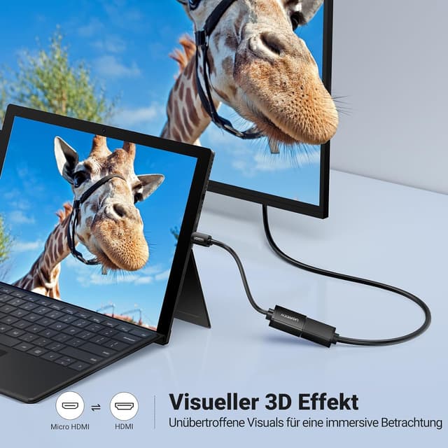 Detalle de UGREEN 4K Micro‑HDMI Adapter 20 cm