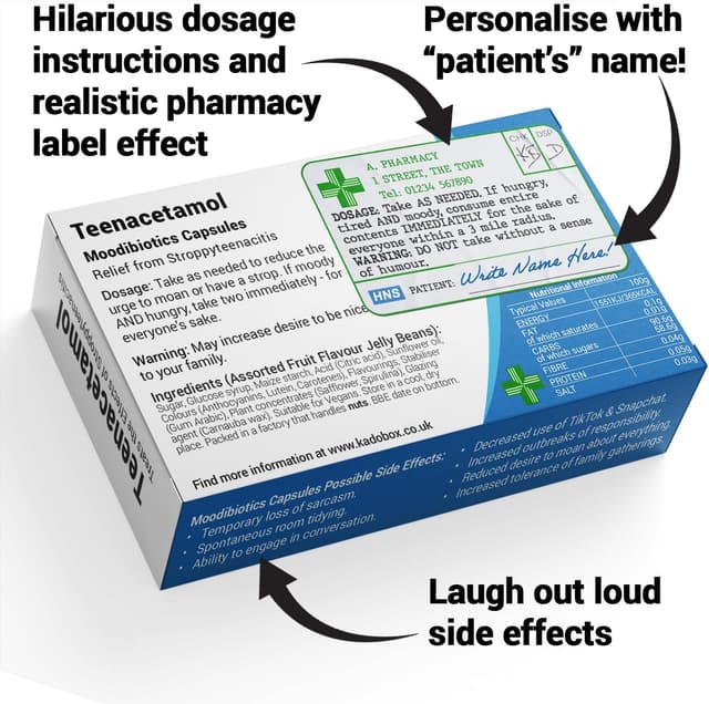 Detalle 2 de KadoBox Teenacetamol Joke Pill Box
