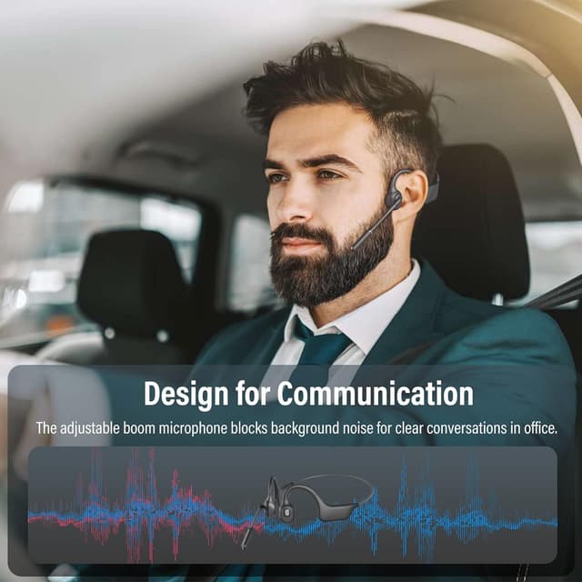 Detalle de MONODEAL Bone Conduction Headphones with Mic, 33 g