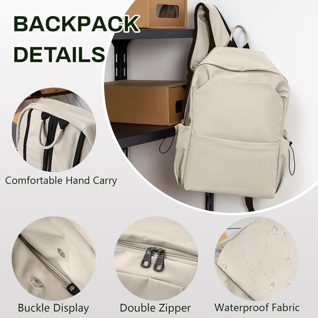 Detalle de Aucuu Zaino Casual 15,6" per PC portatile impermeabile, 32×17×45 cm