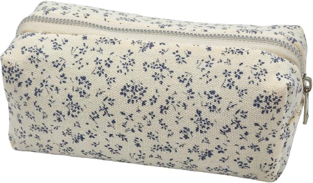 Detalle de OYIWINMI Federmäppchen mit Reißverschluss (17 x 7 x 7 cm) – Blumenmotiv für Schule, Büro & unterwegs