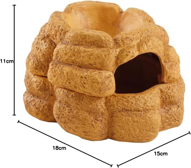 Detalle de Exo Terra Grotte en céramique Big Rock avec couvercle – Taille M