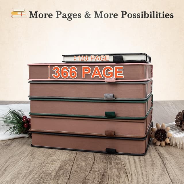 Detalle 1 de Smarpau Notizbuch B5 Hardcover mit 100-g/m² linierten Seiten, 366 Seiten (rosa)