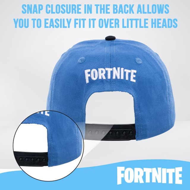 Detalle 2 de Fortnite Baseball Cap for Boys (Flatbrim Fitted Cap, Adjustable Fit) — Cotton Hat With Sleek Design