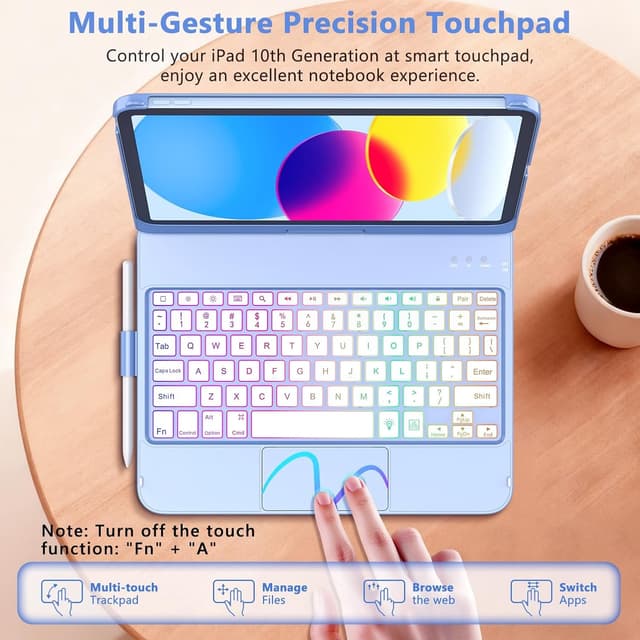 Thumbnail 2 de FUWANG Touch Keyboard Case 360° Rotate 11 inch