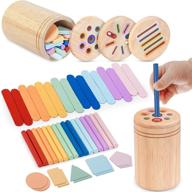 Imagen de Joozmui Holz Montessori Spielzeug 3‑in‑1 🎲 en OfertitasTOP