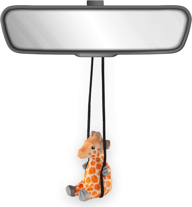 Detalle de VIPbuy handgefertigte schwingende Holz-Giraffe zum Aufhängen im Auto (Dekoration fürs Auto, Geschenk)