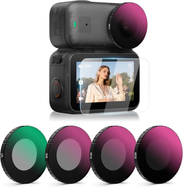 Detalle de MINGVEN Osmo Nano ND-Filter-Set für DJI Osmo Nano Standard Combo (CPL + ND8/ND16/ND32, 4er-Pack)