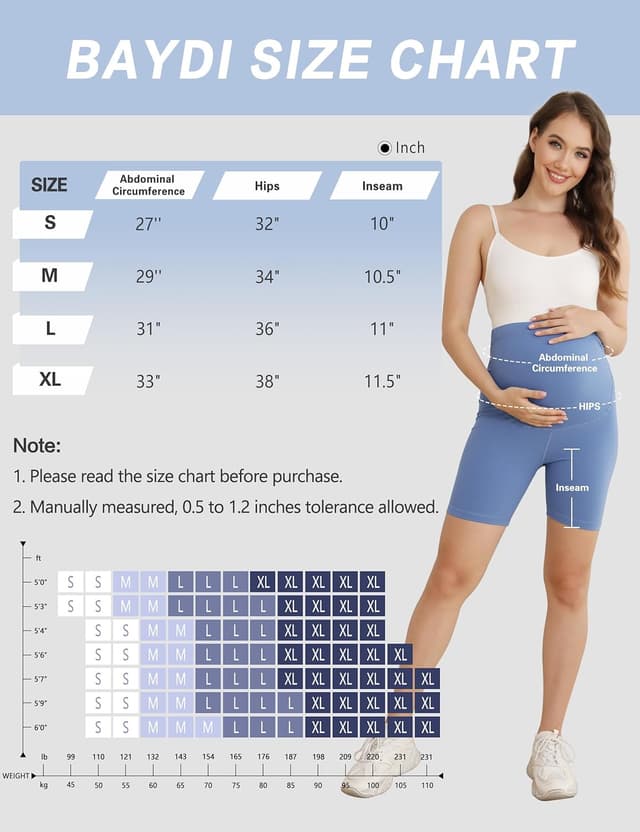 Detalle 2 de VALANDY Creamlush maternity over-belly biker shorts (S–XL) for lounge, yoga & everyday wear