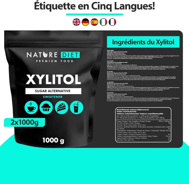 Thumbnail 1 de Nature Diet Xylitol 2x1000g Ă©dulcorant đŹ