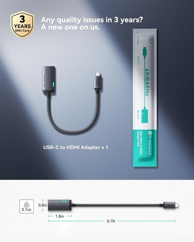 Thumbnail 6 de USB C to HDMI adapter 4K 60Hz INIU