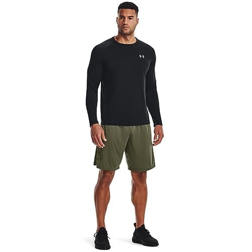 Detalle de Under Armour Tech Graphic Short para hombre (Marine Od Green) – shorts deportivos ligeros con bolsillos de malla