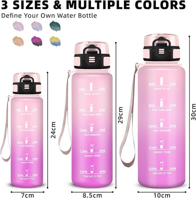 Thumbnail 5 de Botella de Agua 1L con Marca de Tiempo 🚰 Para Gimnasio y Camping