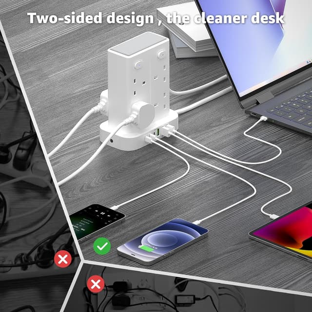 Thumbnail 3 de Tower Extension Lead with USB Slots 8 Way
