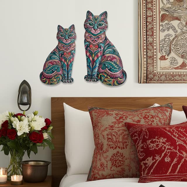Thumbnail 1 de Liffy Boho Cat Metal Wall Decor – Cat wall art 🖼