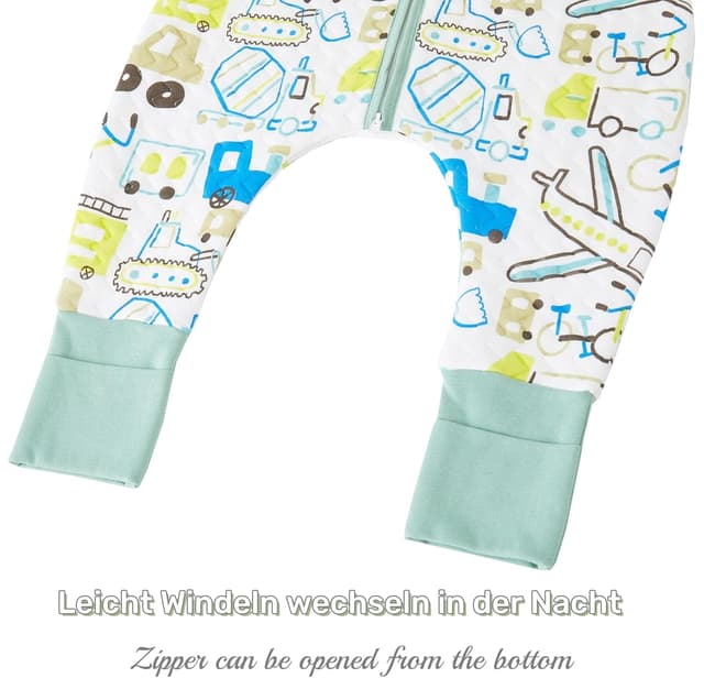 Thumbnail 6 de Chilsuessy Baby Schlafsack mit Füßen 1 Tog (Cartoon), unwattiert aus Baumwolle – 80 cm für 90–100 cm Körperhöhe