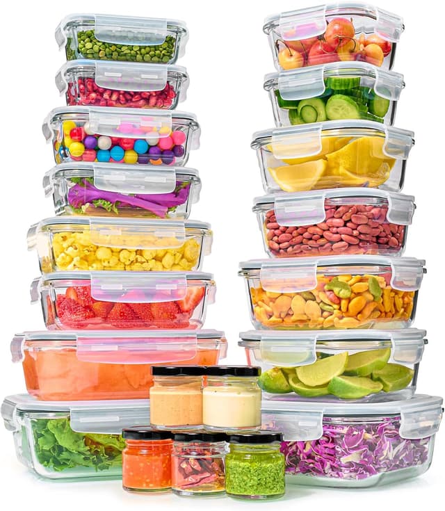 Imagen de Glass Food Storage 40pc Set, Airtight Containers 🍱 en OfertitasTOP