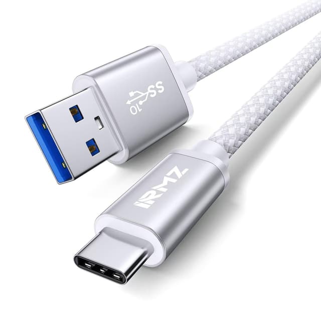 Detalle de USB-C Data Cable 6ft (USB 3.1 Gen 2) 10Gbps USB-A to USB-C for iPhone, Galaxy, Android Auto, and Portable SSDs