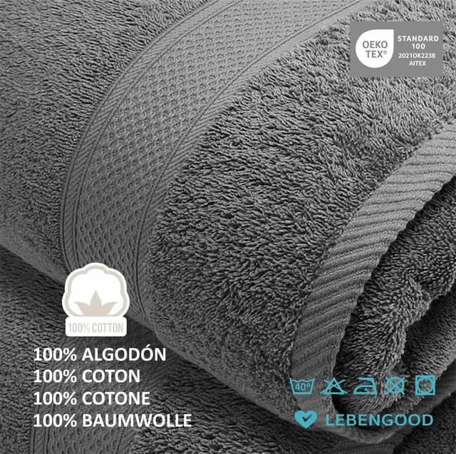 Thumbnail 1 de LEBENGOOD Juego de Toallas 70x140 550gsm