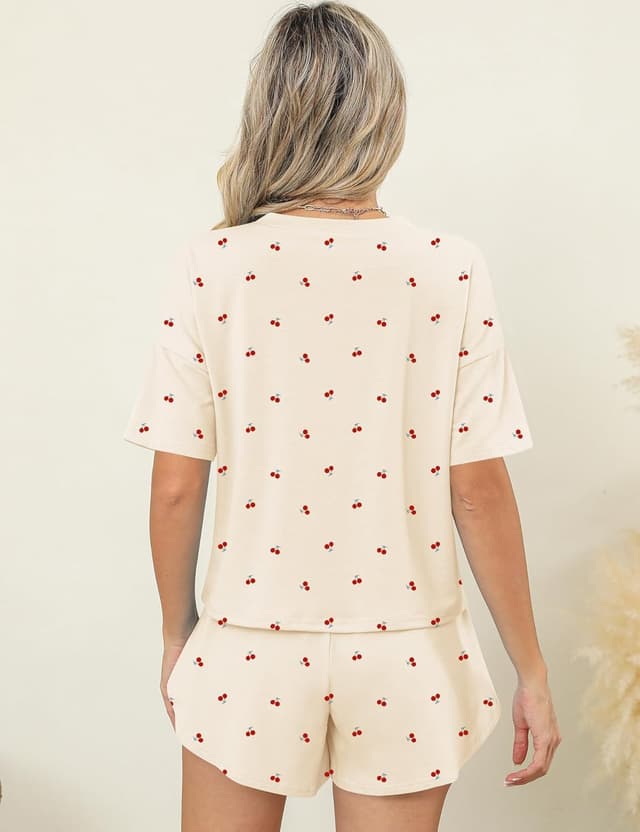 Detalle 2 de IECCP Damen Kurz-Pyjama Set für Sommer