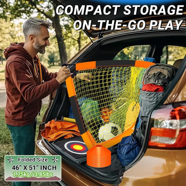 Detalle 2 de Dimples Excel – Lot de 2 buts de football pop-up pour enfants, 152 x 91 cm, orange