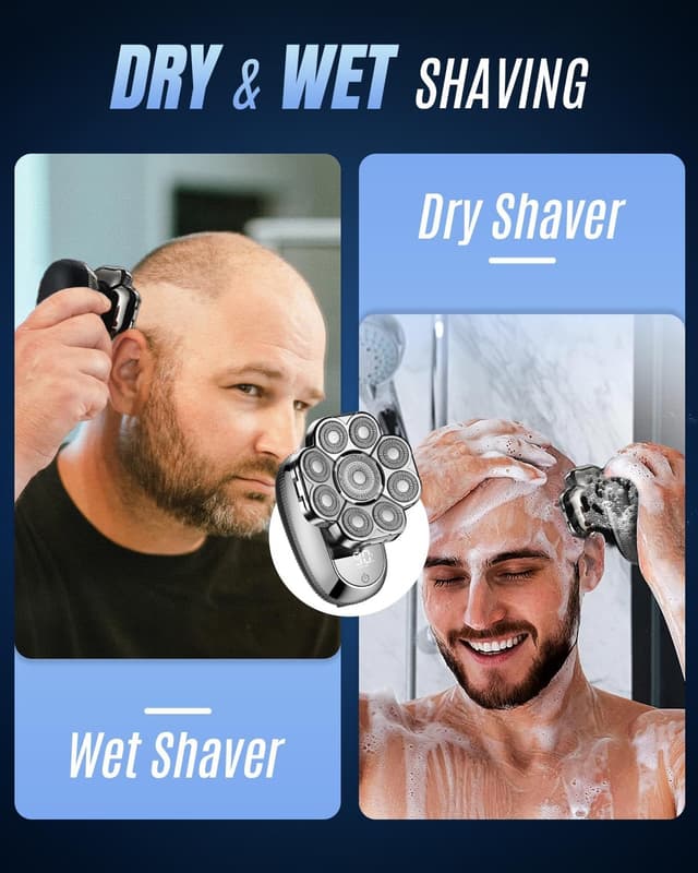 Detalle 2 de Electric Head Shaver 9D Rotary, 90 Min Run