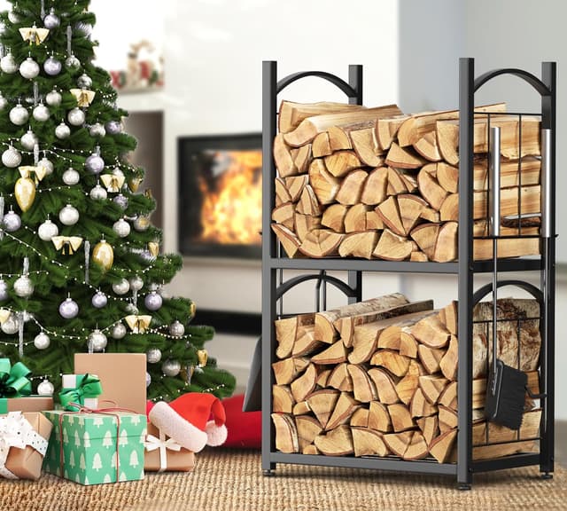 Thumbnail 1 de HFHOME Log Store Indoors 2‑Tier 78 x 46 cm