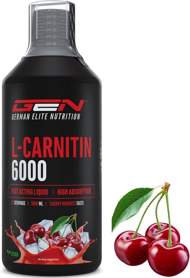 Detalle de L-Carnitine 6000 Liquid (Cherry Madness) – 1.000 ml Extra hochdosiert mit 6.000 mg L-Carnitin pro Tagesportion