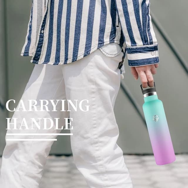 Detalle de Mujigaga borraccia termica da 1 litro in acciaio inox con cannuccia, senza BPA e anti-perdite