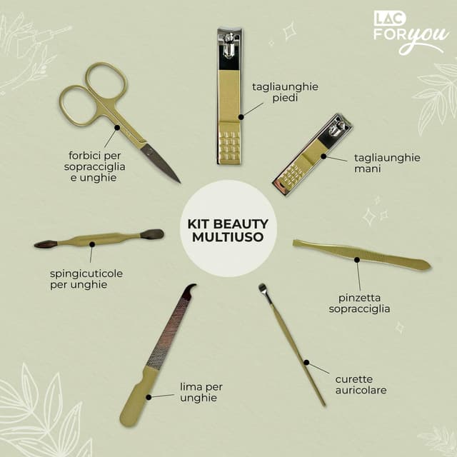 Detalle 2 de LAC FOR YOU Set Manicure 7 pezzi per unghie e pedicure 💅