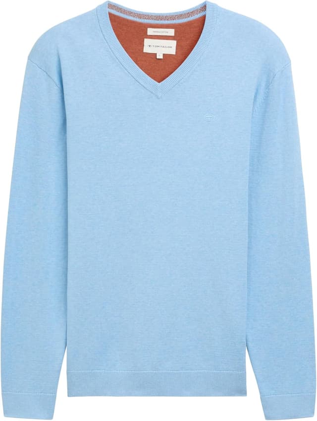 Detalle 2 de TOM TAILOR Maglione basic da uomo con scollo a V