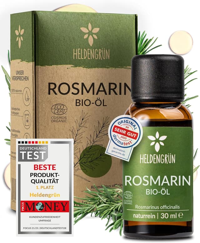 Detalle de Heldengrün BIO Rosmarinöl 100 ml – Haaröl