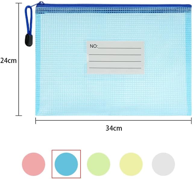 Detalle de Vicloon Dokumententasche A4 (10er-Set) mit Reißverschluss und Etikett
