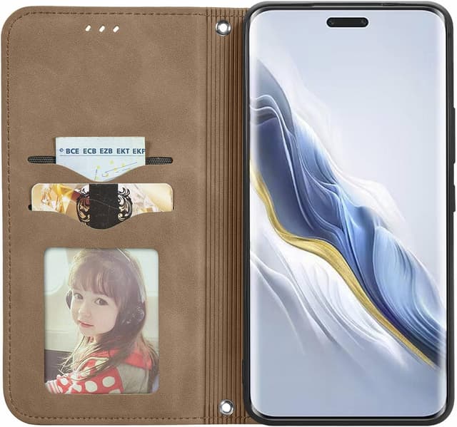 Detalle de Cracedily Handyhülle für Honor Magic 6 Pro – Klapp-Schutzhülle mit Kartenfächern, Magnetverschluss & Standfunktion