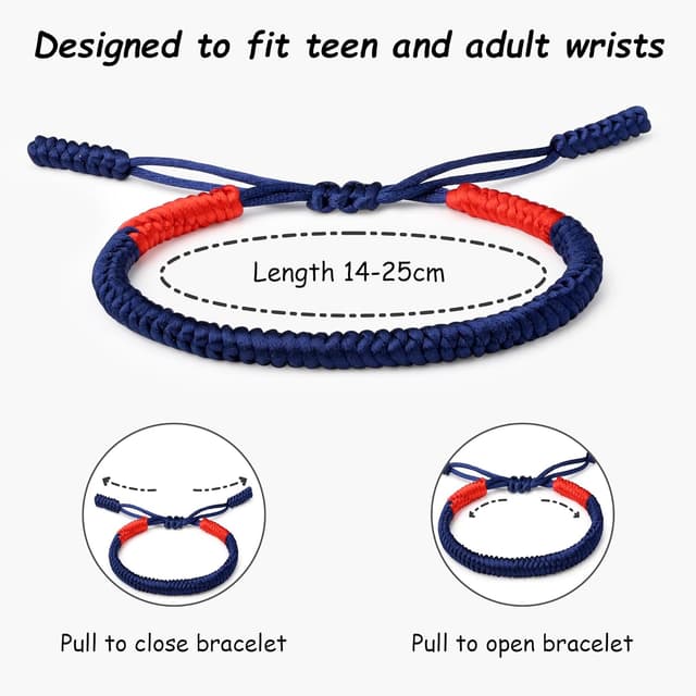 Detalle 2 de XIANNVXI Herren Armband aus Segeltau – geflochtenes Surfer-/Glücksarmband mit Schiebeknotentechnik