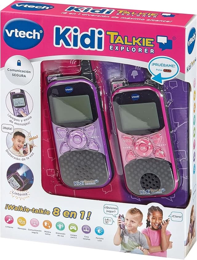 Imagen de VTech KidiTalkie Explorer morado/rosa para niños +4 en OfertitasTOP
