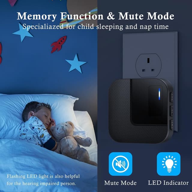 Detalle de Kabol Wireless Doorbell with 2 Receivers